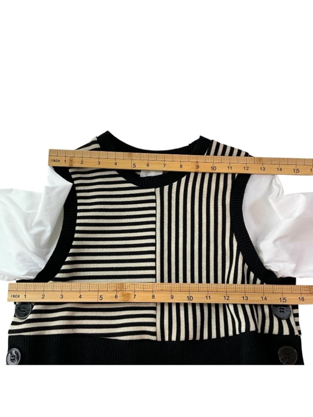 Maeve Long Sleeve Linen Twofer Sweater Vest Top Womens XS Anthropologie White - Picture 10 of 14